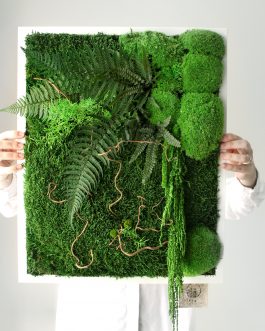 Stabilizuotų augalų paveikslas JUNGLE MIDI, 50×40 cm